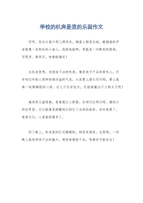 学校的机房是我的乐园作文