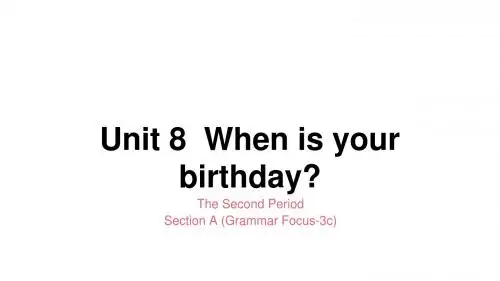 人教新目标七年级英语上册Unit 8 Section A (Grammar Focus-3c)教学课件
