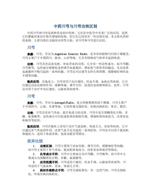 中药川芎与川穹功效区别