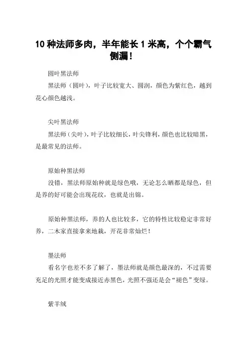 10种法师多肉,半年能长1米高,个个霸气侧漏!