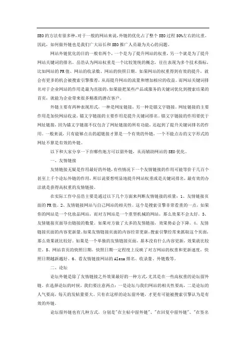 SEO网站外链优化方法大全