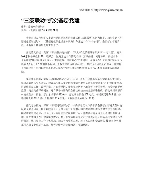 “三级联动”抓实基层党建