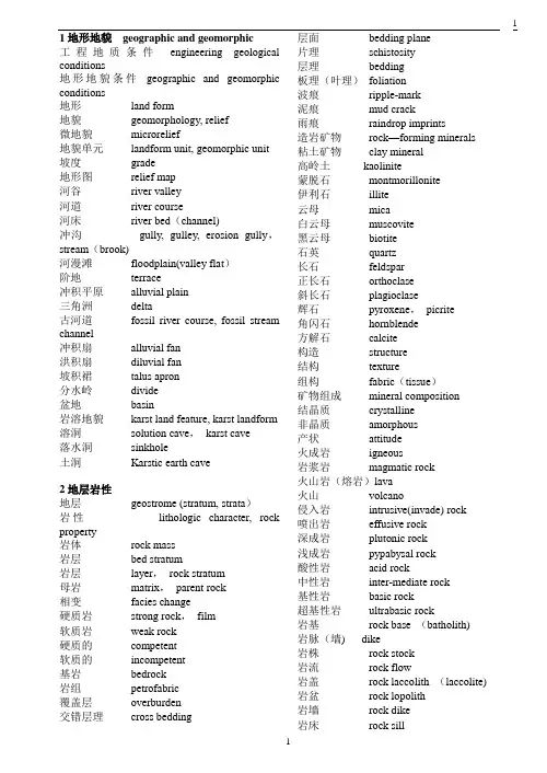 地质工程专业英语【范本模板】