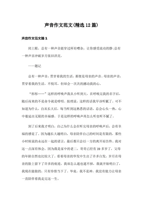 声音作文范文(精选12篇)