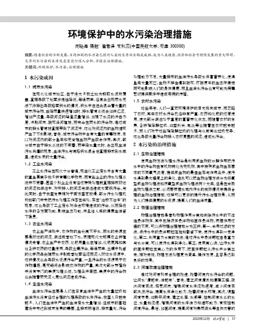 环境保护中的水污染治理措施