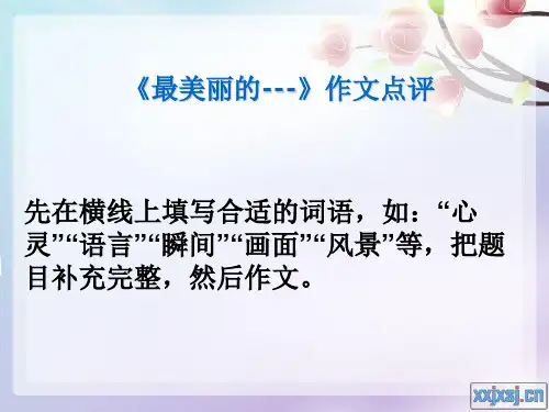 初中作文指导：《最美丽的____》作文点评ppt优秀课件