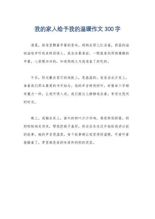 我的家人给予我的温暖作文300字
