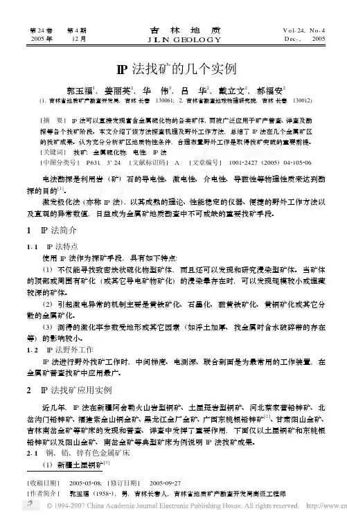 IP法找矿的几个实例