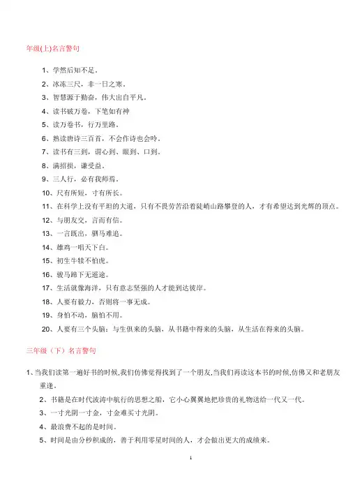 小学生须掌握的名言警句