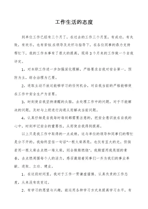 工作生活的态度