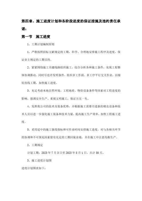 施工进度计划和各阶段进度的保证措施及违约责任承诺
