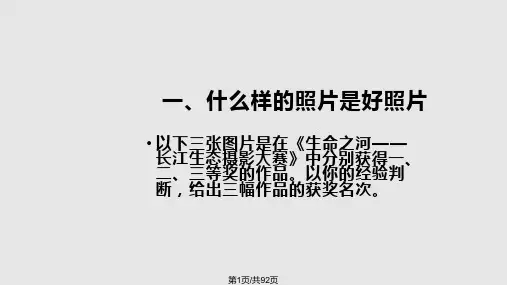 如何拍一张好的照片PPT课件