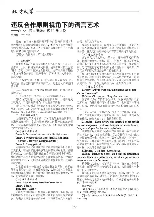 违反合作原则视角下的语言艺术——以《生活大爆炸》第11季为例
