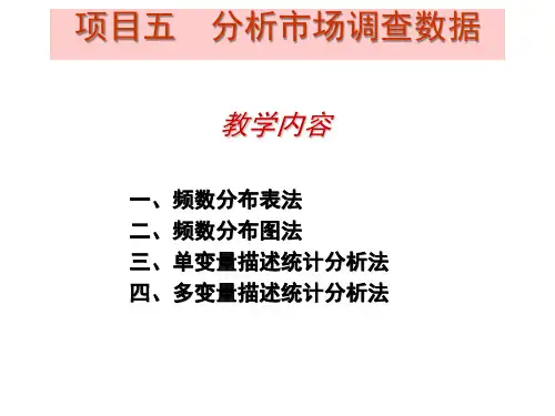 市场调查与分析——项目、任务与案例(第2版)课件项目五  分析市场调查数据