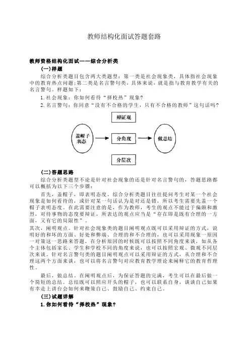 2019年教师资格证面试【结构化】模板及真题