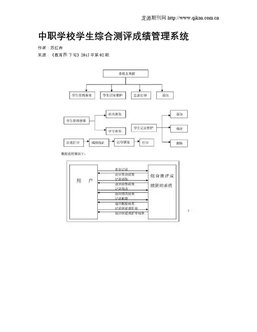 中职学校学生综合测评成绩管理系统