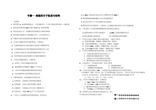 专题一 细胞的分子组成与结构试题及答案