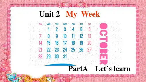 Unit2MyweekPartALet'slearn(课件)人教PEP版英语五年级上册2