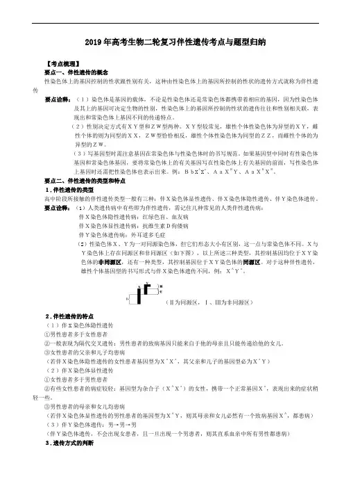 伴性遗传考点与题型归纳