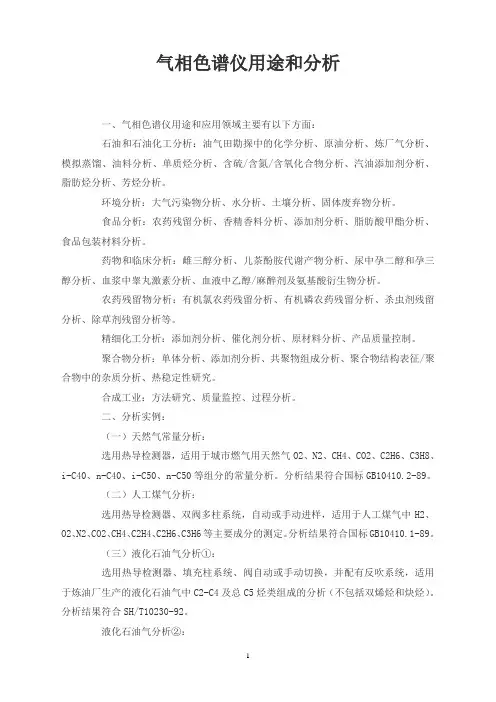 气相色谱仪用途和案例分析