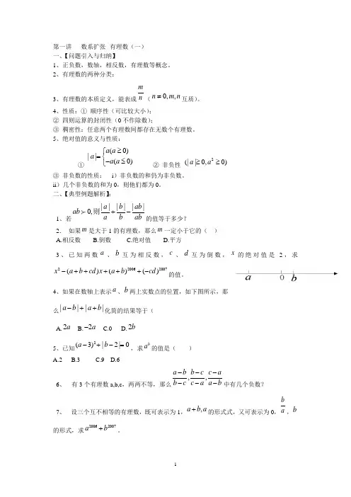 学而思初一数学资料培优汇总(精华)