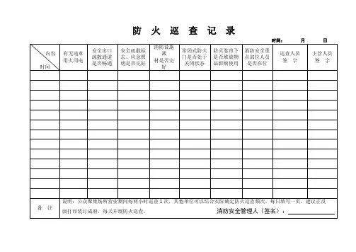 防火巡查记录表