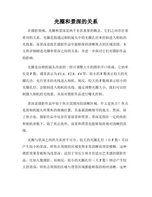光圈和景深的关系
