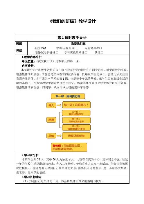 1.《我们的班级》教学设计