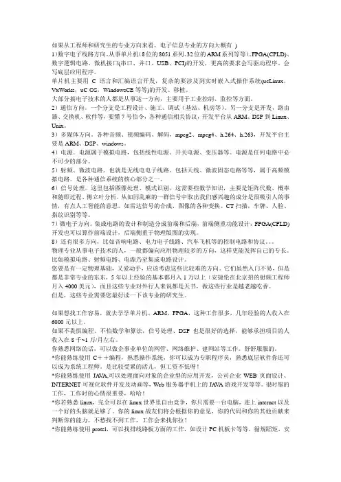 电子信息工程专业考研