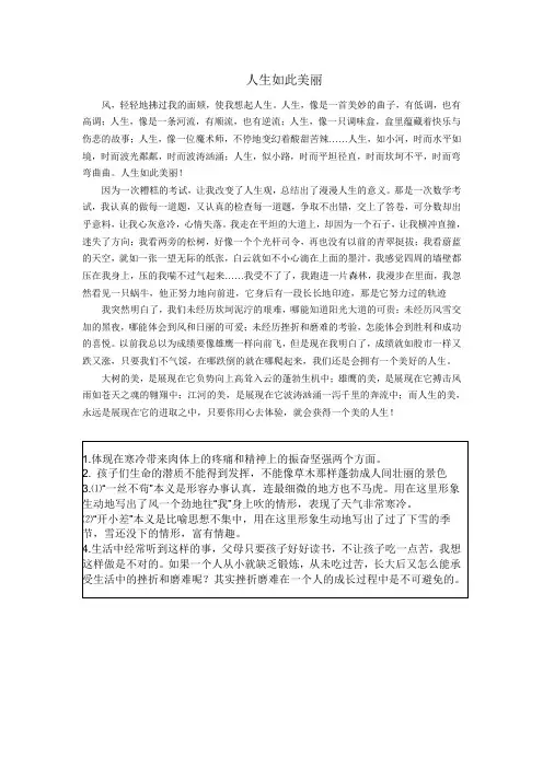 人生如此美丽