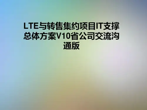 LTE与转售集约项目IT支撑总体方案V10省公司交流沟通版