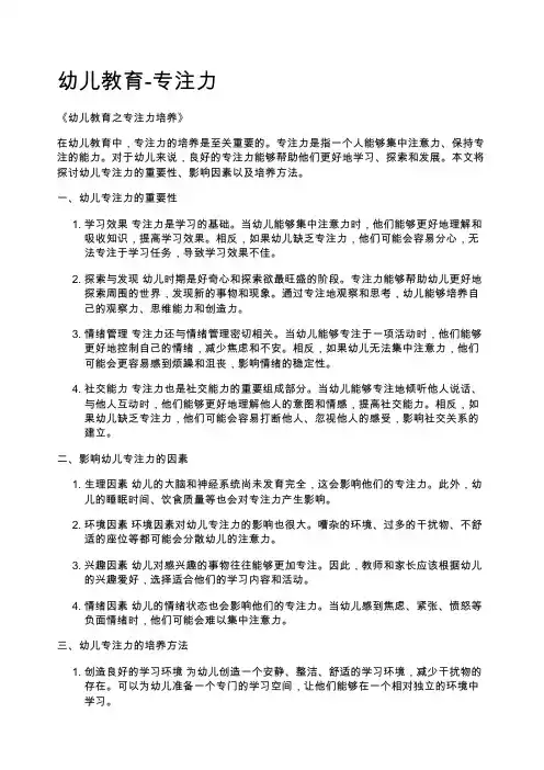 幼儿教育-专注力