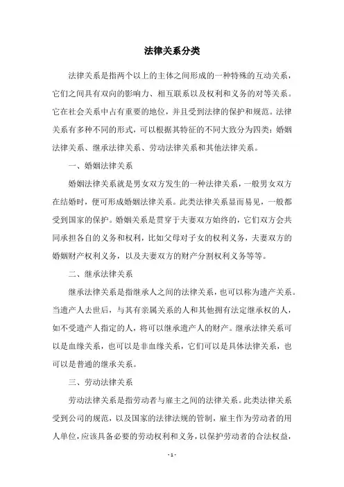 法律关系分类