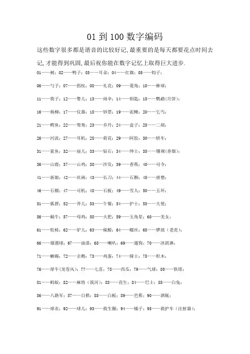 数字记忆--数字编码