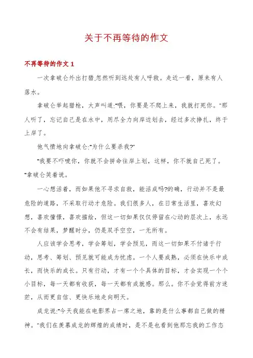 关于不再等待的作文