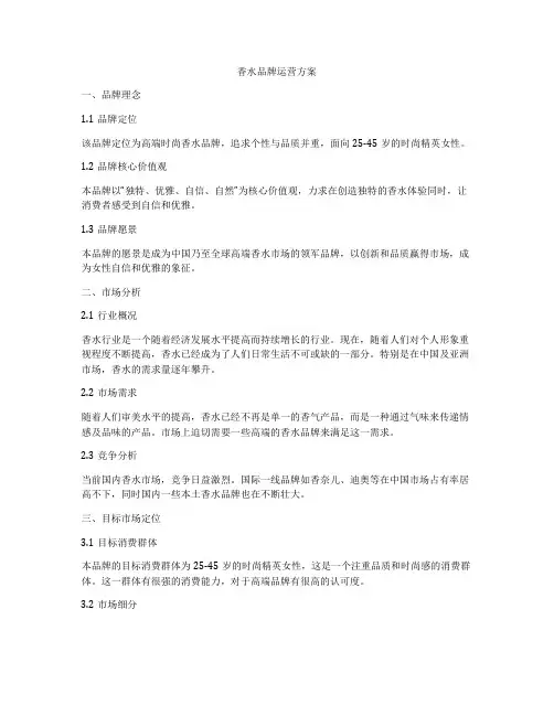 香水品牌运营方案
