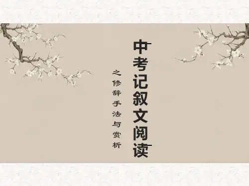 中考语文二轮专题复习：记叙文阅读之修辞及作用(共22张PPT)