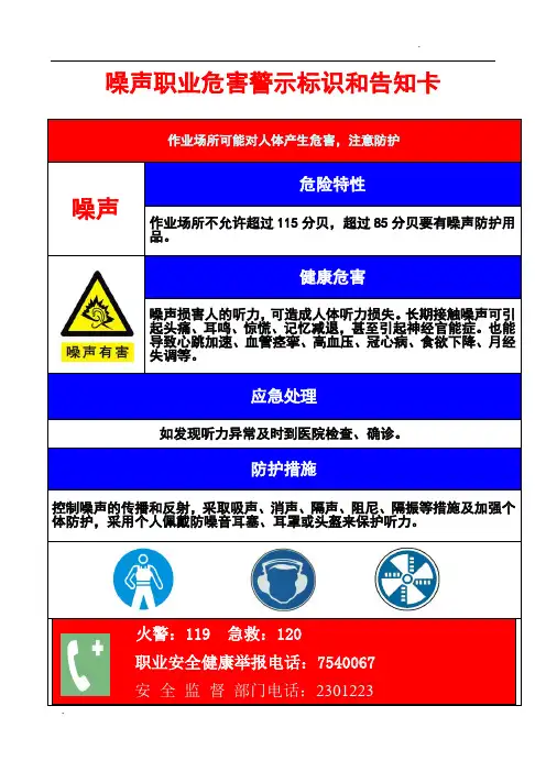 噪声警示告知牌