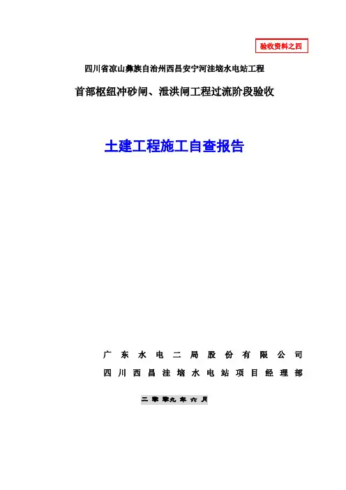 首部枢纽冲砂闸、泄洪闸工程过流阶段验收(正式)