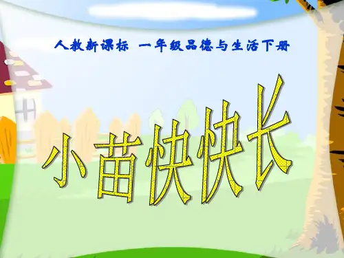 人教新课标品德和生活一年级下册《小苗快快长》PPT课件
