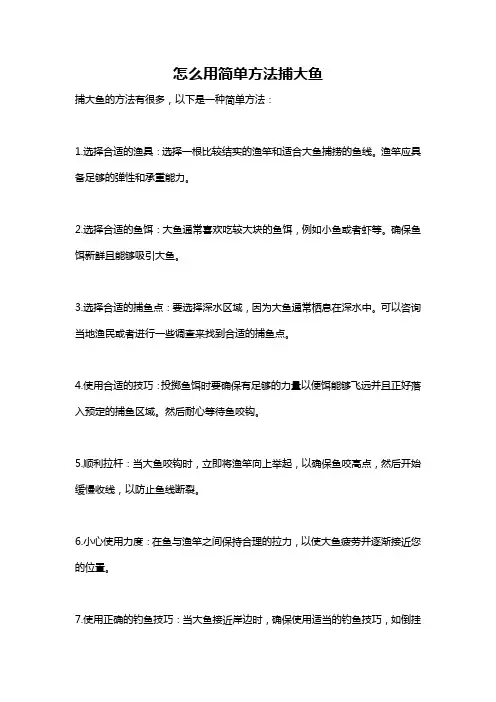 怎么用简单方法捕大鱼