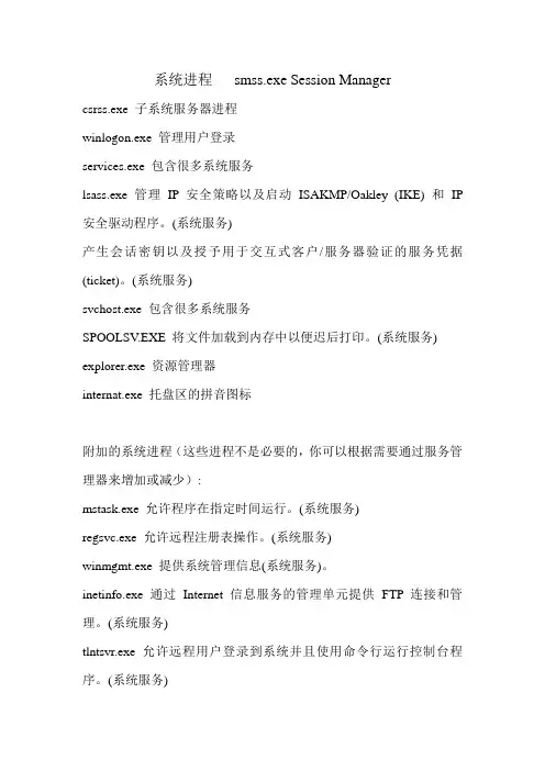 任务管理器进程