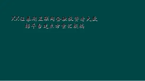 XX证券期互联网金融投资者大数据平台建设方案汇报稿