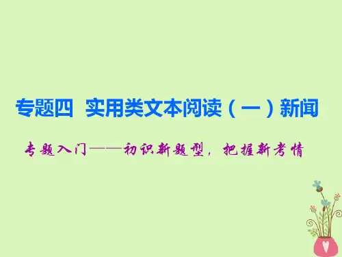 (通用版)2018_2019学年高中语文一轮复习板块二现代文阅读专题四实用类文本阅读(一)新闻专题入门课件