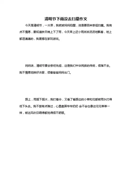 清明节下雨没去扫墓作文