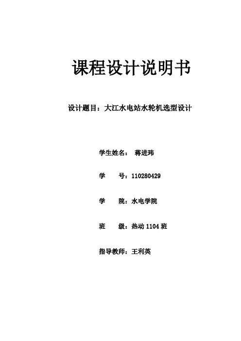 水轮机课程设计