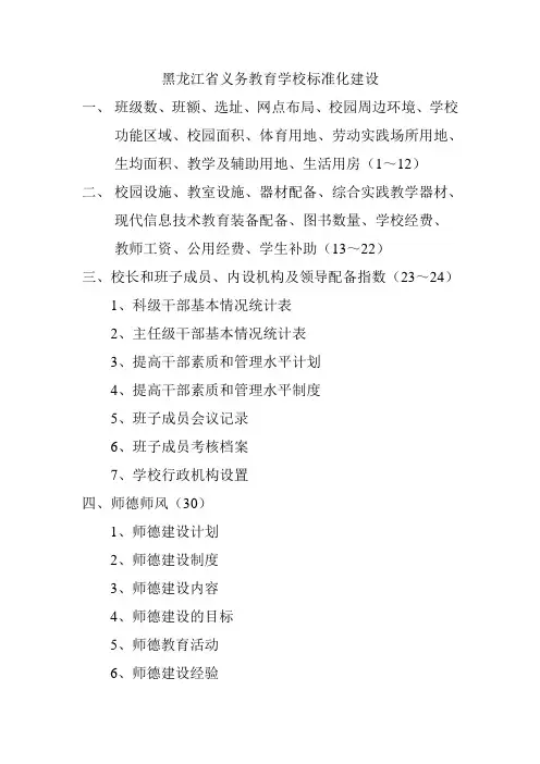 黑龙江省义务教育学校标准化建设1