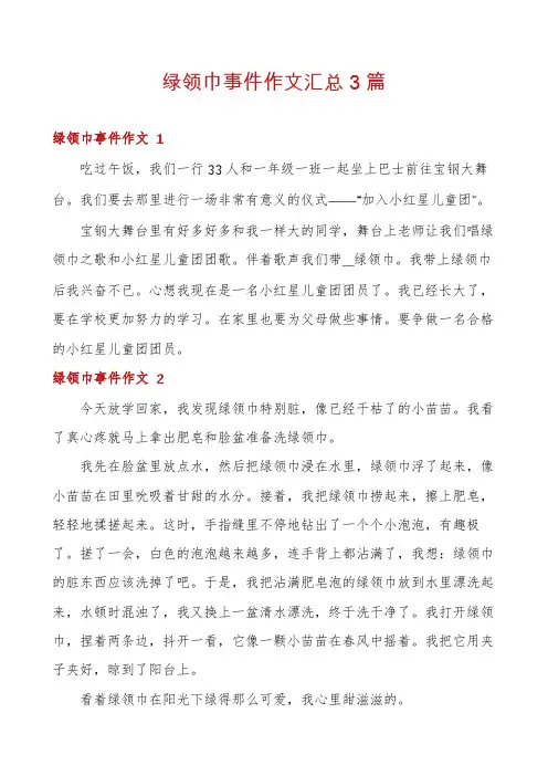 绿领巾事件作文汇总3篇