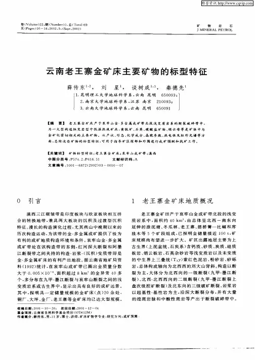 云南老王寨金矿床主要矿物的标型特征