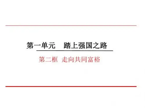 人教版道德和法治九年级上册 1.2 走向共同富裕 课件(共25张PPT)
